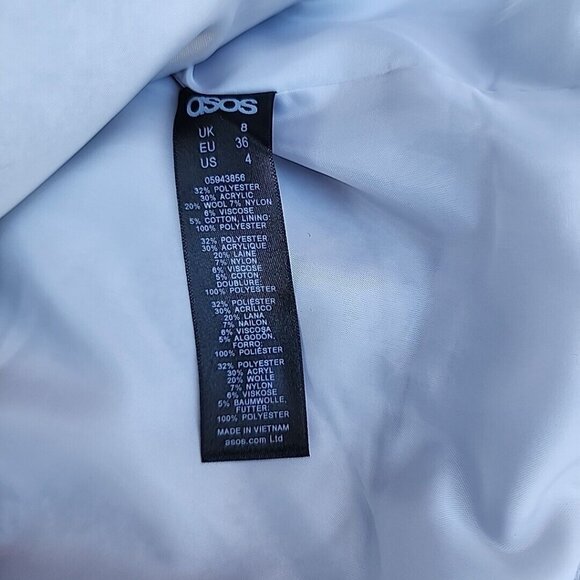 NEW Asos Grey Warm Felt Moto Biker Assymetrical Zip Jacket Ladies US Sz 4 NWT - Picture 10 of 11